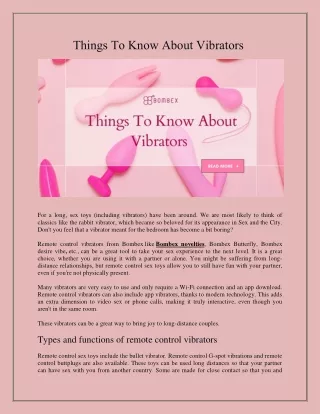 things to know about vibrators