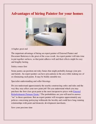 advantages of hiring painter for your homes