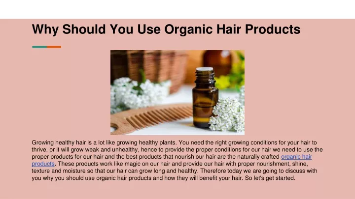 why should you use organic hair products