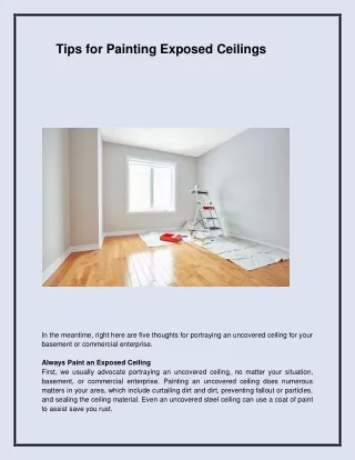 tips for painting exposed ceilings