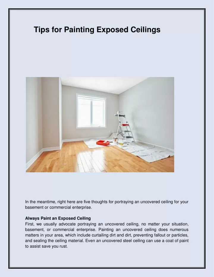 tips for painting exposed ceilings