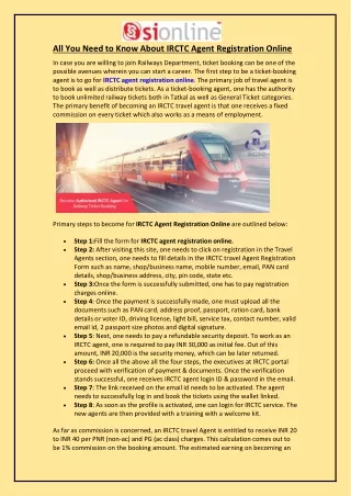 all you need to know about irctc agent