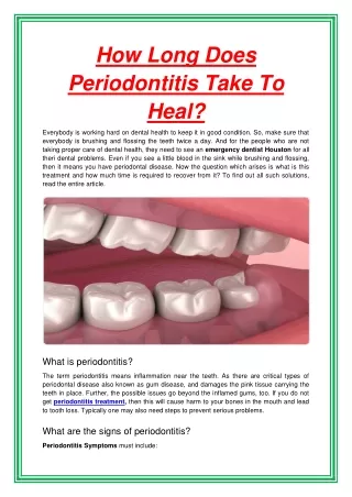 how long does periodontitis take to heal