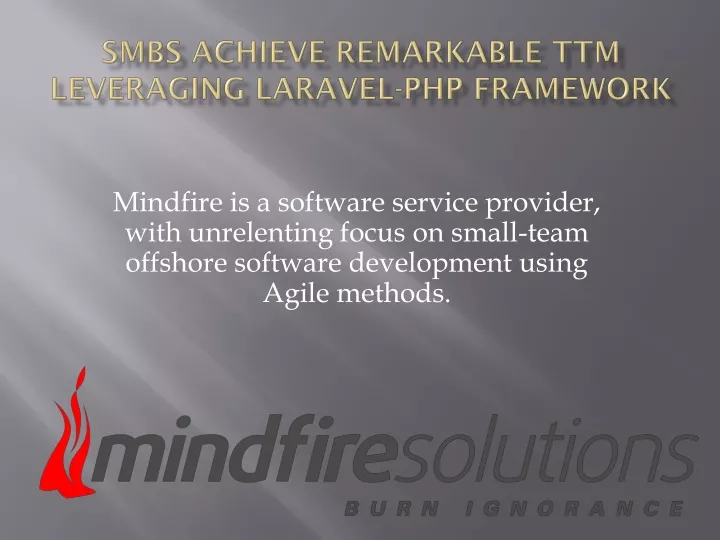 mindfire is a software service provider with