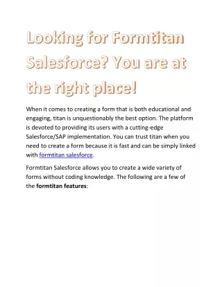 Formtitan Salesforce