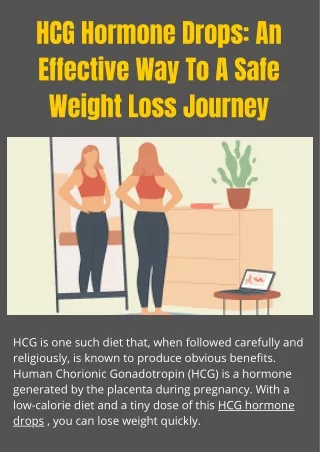 HCG Hormone Drops An Effective Way To A Safe Weight Loss Journey