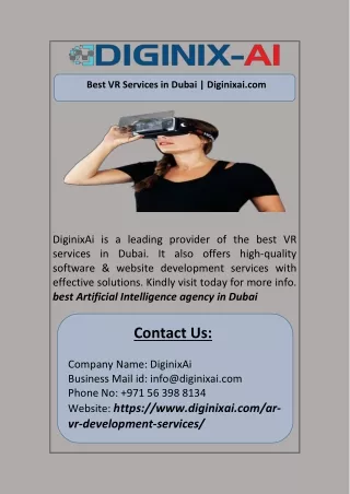 Best VR Services in Dubai | Diginixai.com