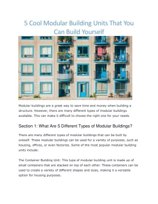 5 cool modular building units that you can build