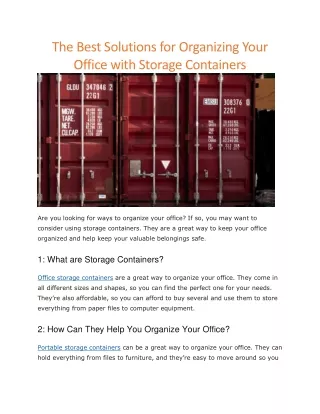 the best solutions for organizing your office