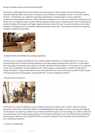 going pro expert services as well as their