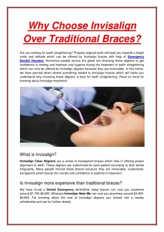 why choose invisalign over traditional braces