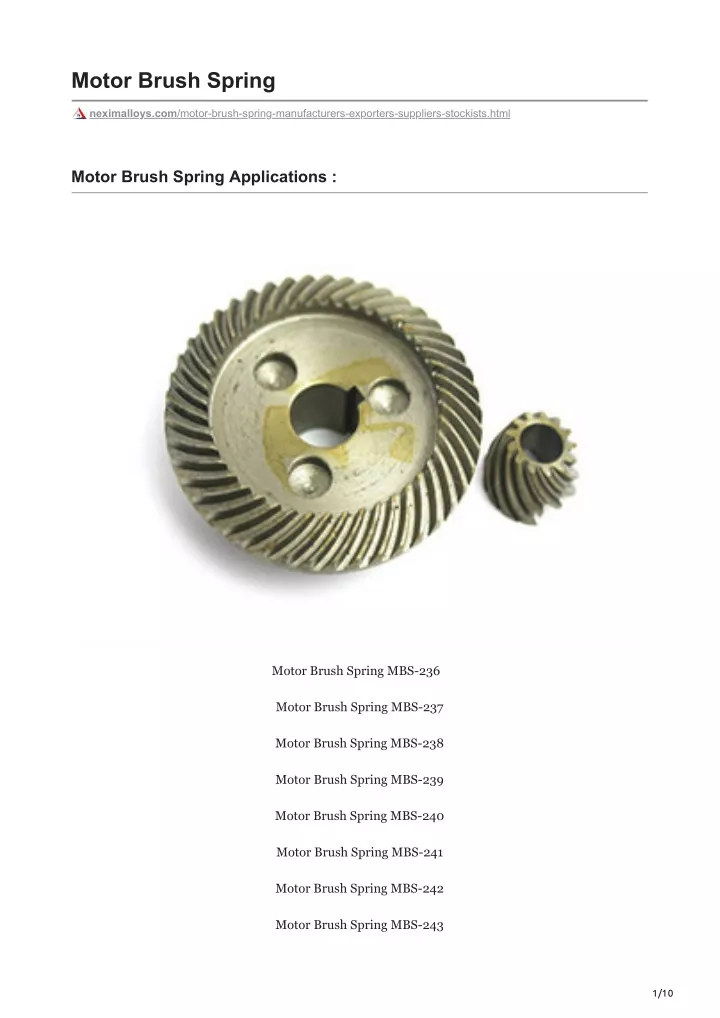 motor brush spring