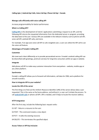calling apis android api calls voice call