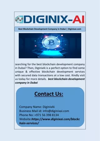 Best Blockchain Development Company in Dubai | Diginixai.com