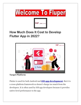 What Factors Are Responsible for the Cost of Flutter App Development