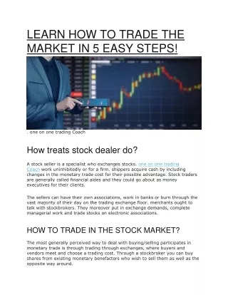 learn how to trade the market in 5 easy steps