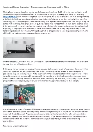 heading and storage corporations the numerous