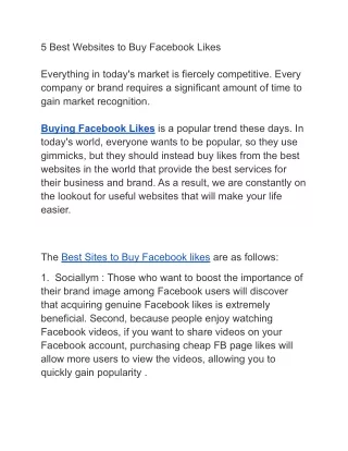 5 Best Websites to Buy Facebook Likes
