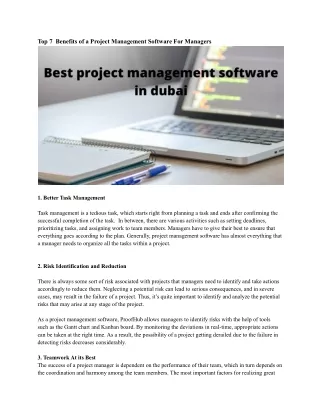 top 7 benefits of a project management software