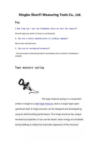 Ningbo ShunYi FAQ