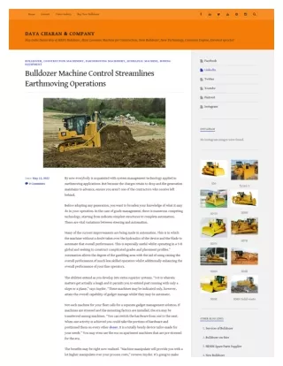 Bulldozer Machine Control Streamlines Earthmoving Operations