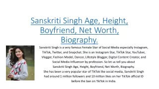 Sanskriti Singh Age, Height, Boyfriend,