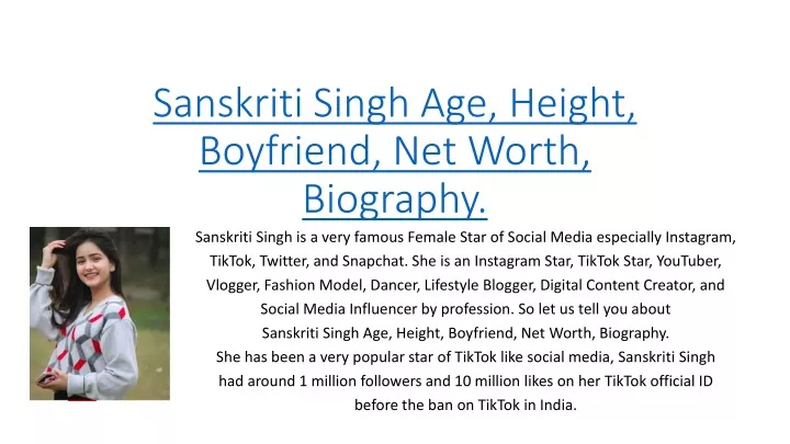 sanskriti singh age height boyfriend net worth biography