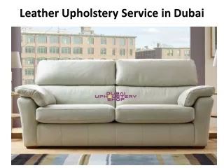 Leather Upholstery Service in Dubai