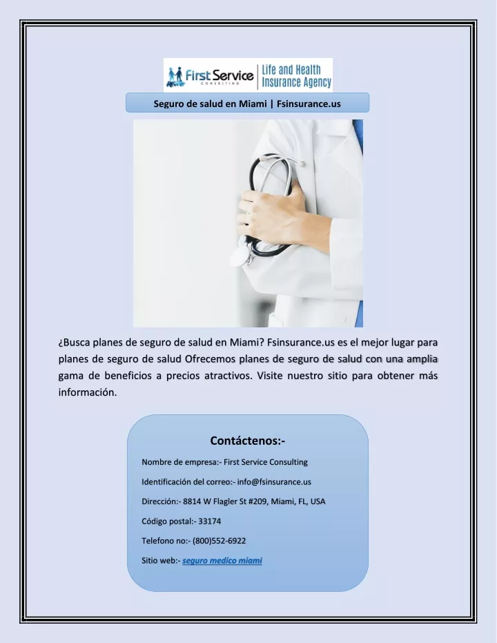 seguro de salud en miami fsinsurance us