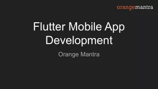 flutter mobile app development
