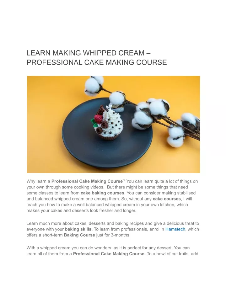 learn making whipped cream professional cake