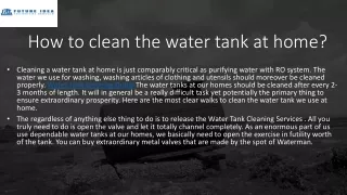 how to clean the water tank at home