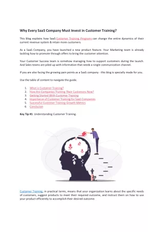 Why Every SaaS Company Must Invest in Customer Training-PDF