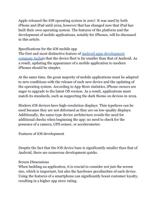 apple released the ios operating system in 2007