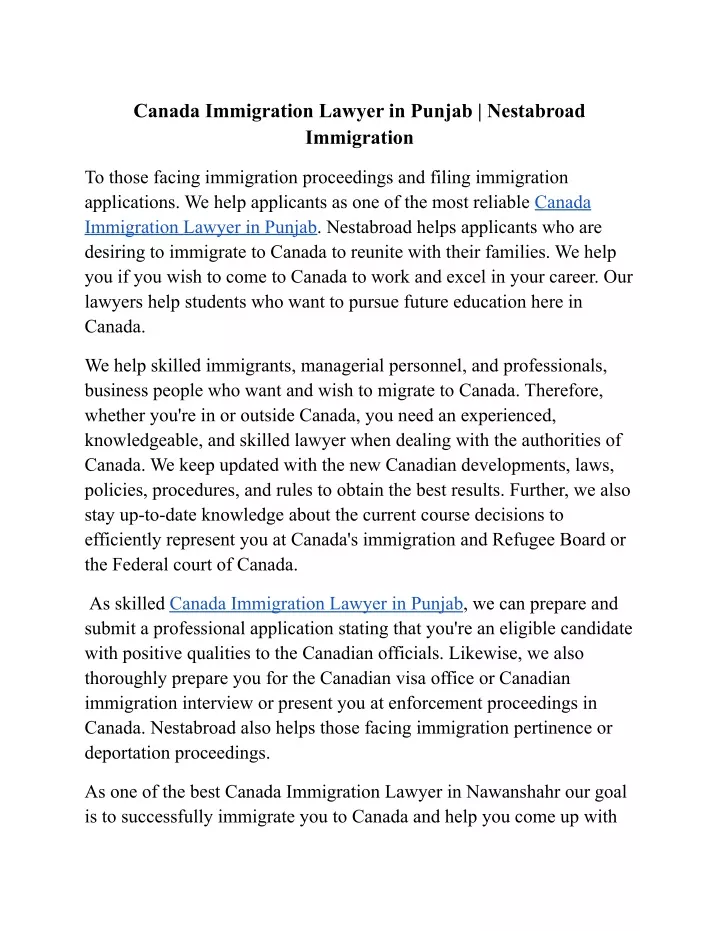 canada immigration lawyer in punjab nestabroad