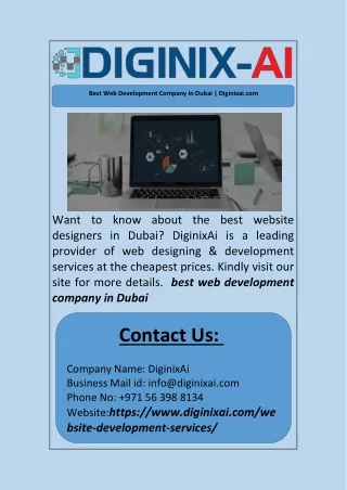 Best Web Development Company in Dubai | Diginixai.com