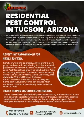 Residential pest control tucson | Desert pest control tucson