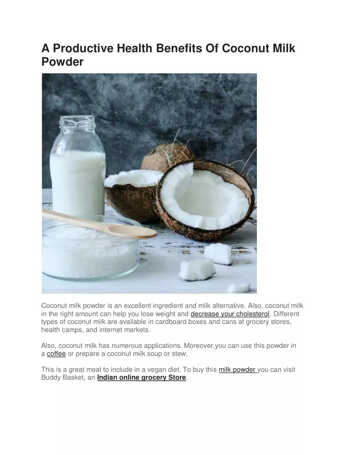 a productive health benefits of coconut milk