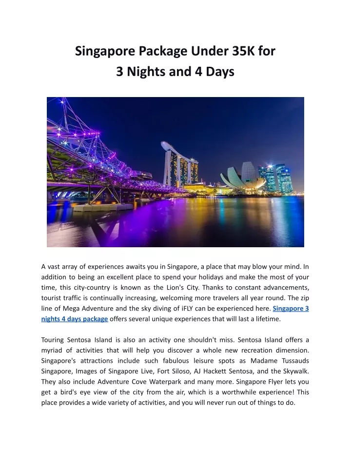 singapore package under 35k for 3 nights