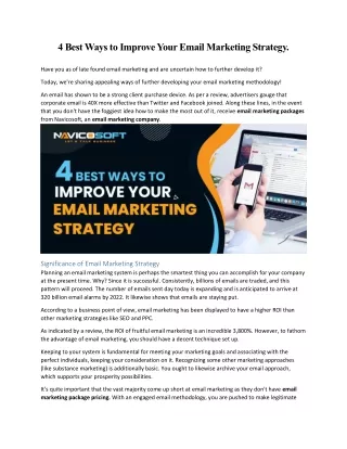 4 Best Ways to Improve Your Email Marketing Strateg