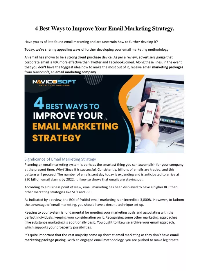 4 best ways to improve your email marketing