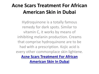 acne scars treatment for african american skin in dubai