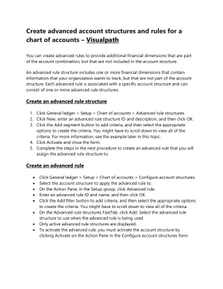 create advanced account structures and rules