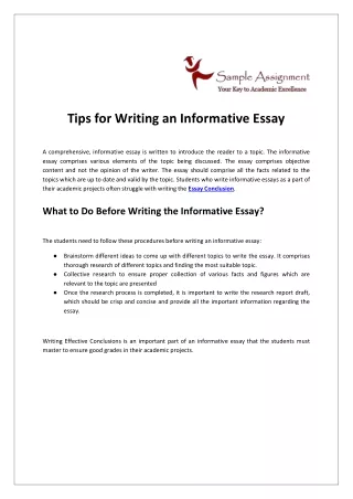 tips for writing an informative essay