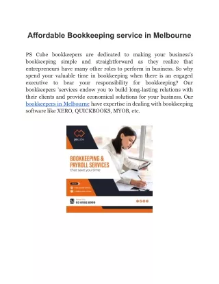 Bookkeeping service in Melbourne