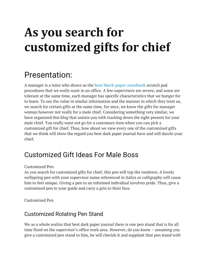 as you search for customized gifts for chief