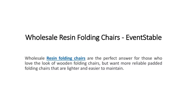 wholesale resin folding chairs eventstable