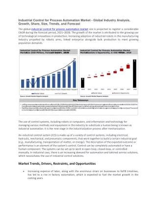industrial control for process automation market