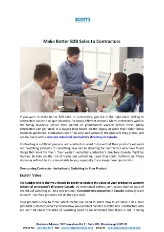 Make Better B2B Sales to Contractors