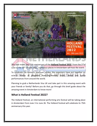 Holland Festival 2022–A Confluence of Music, Art & Theatre
